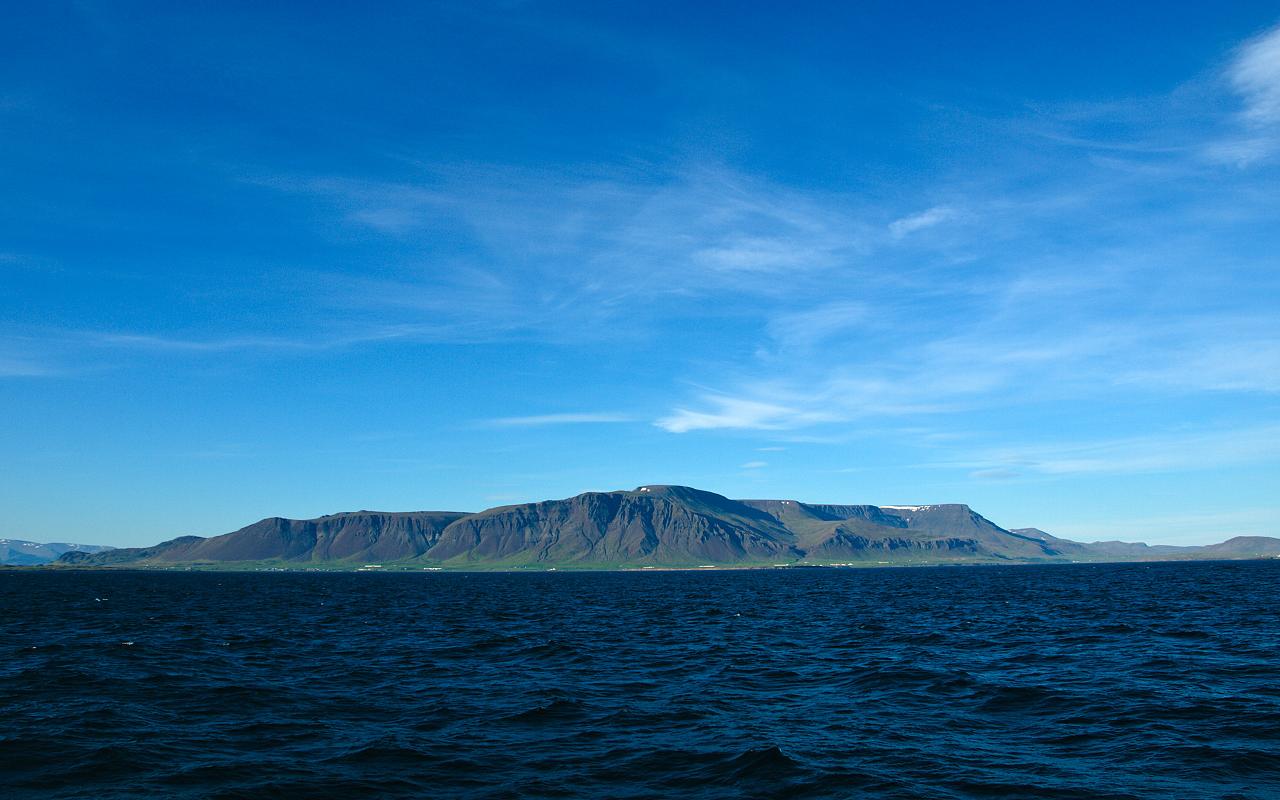 Mount Esja seen across the bay from Reykjavík
